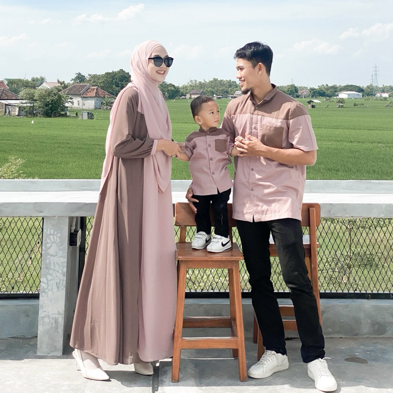 Rania abaya couple by ZH/ Abaya pastel / Abaya furing / Dress couple / Abaya keluarga