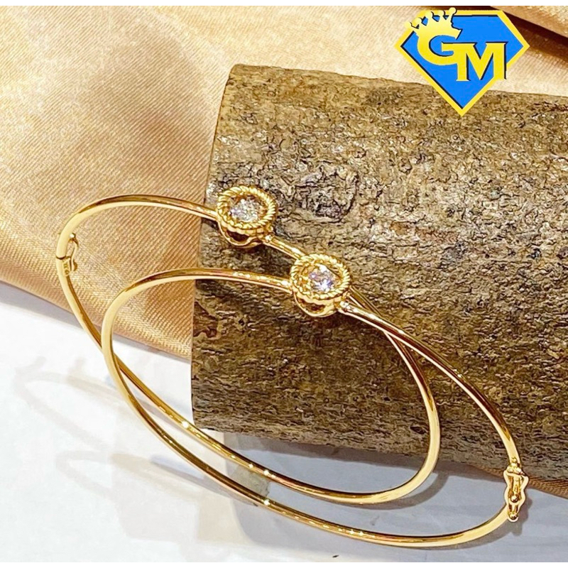 Gelang Bangle Dancing Stone Bulat 8K