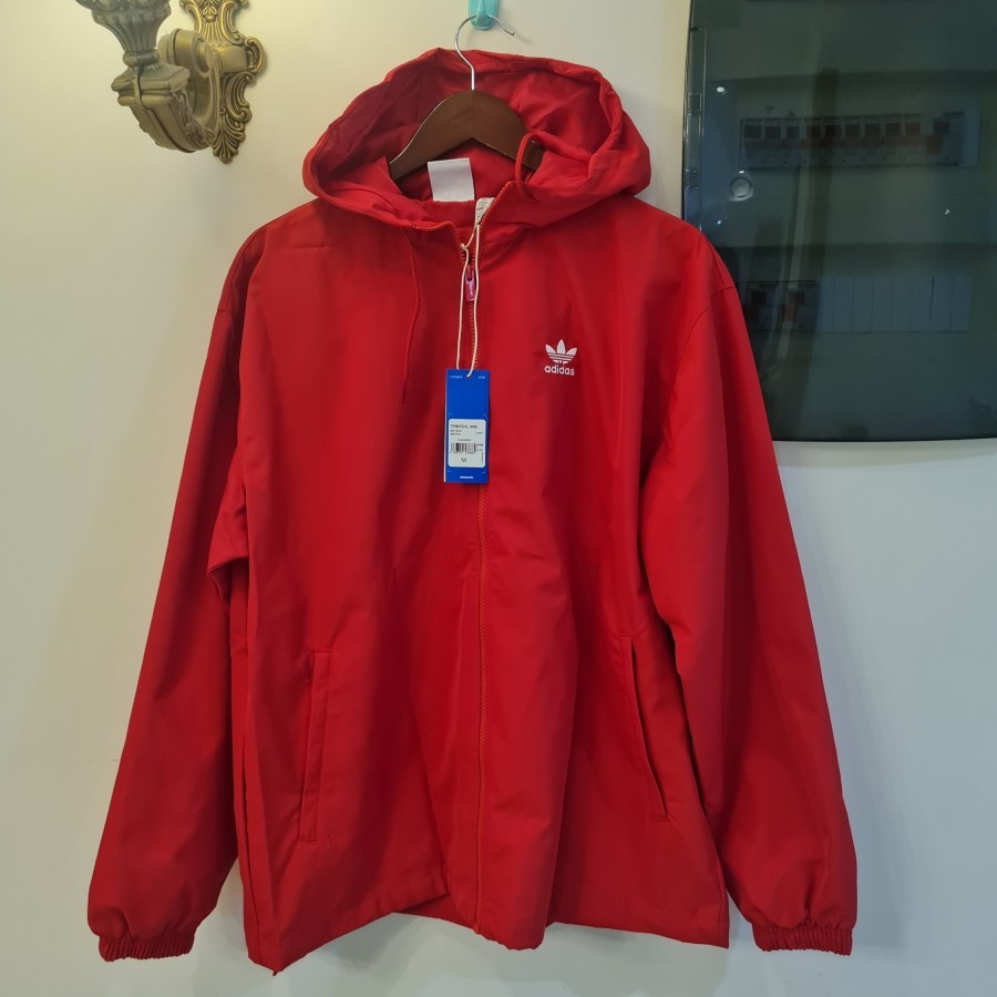 Jaket ADIDAS Trefoil WB Windbreaker Red IR9857 Original 100% BNWT