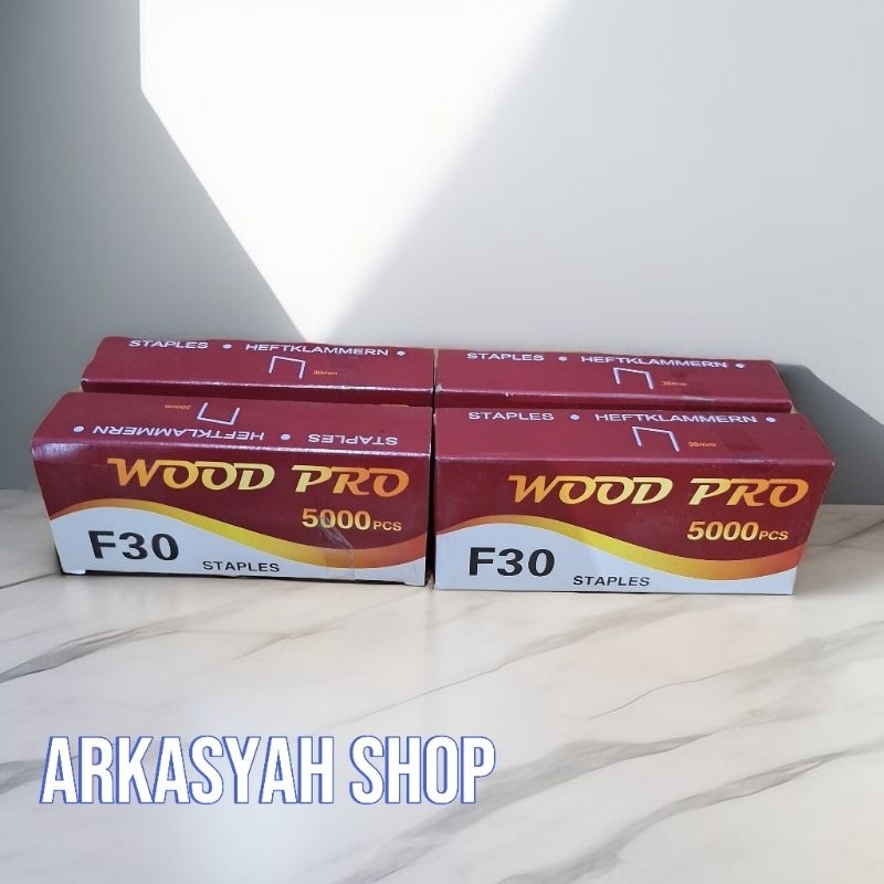 

4 PCS WOOD PRO ISI STAPLES MESIN PAKU TEMBAK F25 LURUS MATA AIR NAILER NAIL GUN ANGIN STEPLES