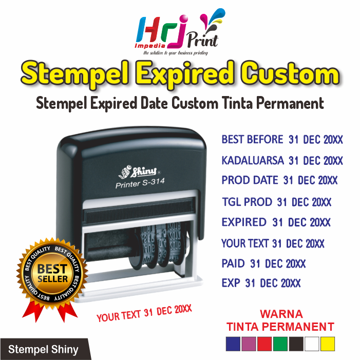 Stempel Shiny expired tinta permanent | Stempel expired date custom tulisan | Stempel expired date p
