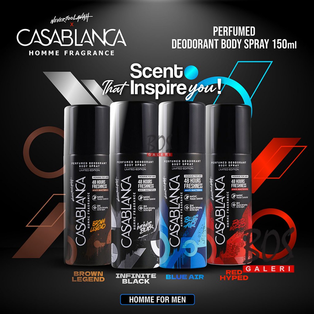 CASABLANCA Deodorant Spray Kaleng Homme Parfum Deodoran Pria 150ml