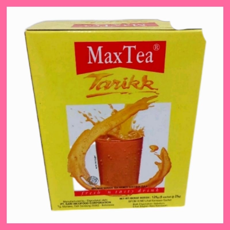 

box max tea teh tarik bubuk sachet isi 5 25g