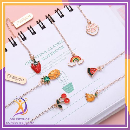 

OSB Pembatas Buku Karakter Korean Ins Cartoon Metal Pendant Bookmark Paper Clip Besi Motif Kartun Penjepit Buku Dengan Liontin Bahan Metal