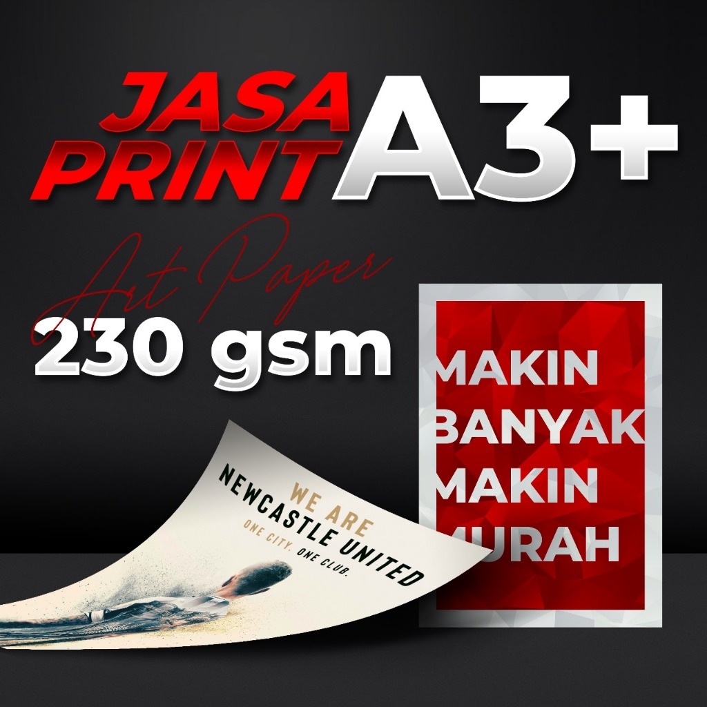 Print A3+, Cetak A3+ MURAH, Art Carton 230 - 260 | 1 Sisi / 2 Sisi