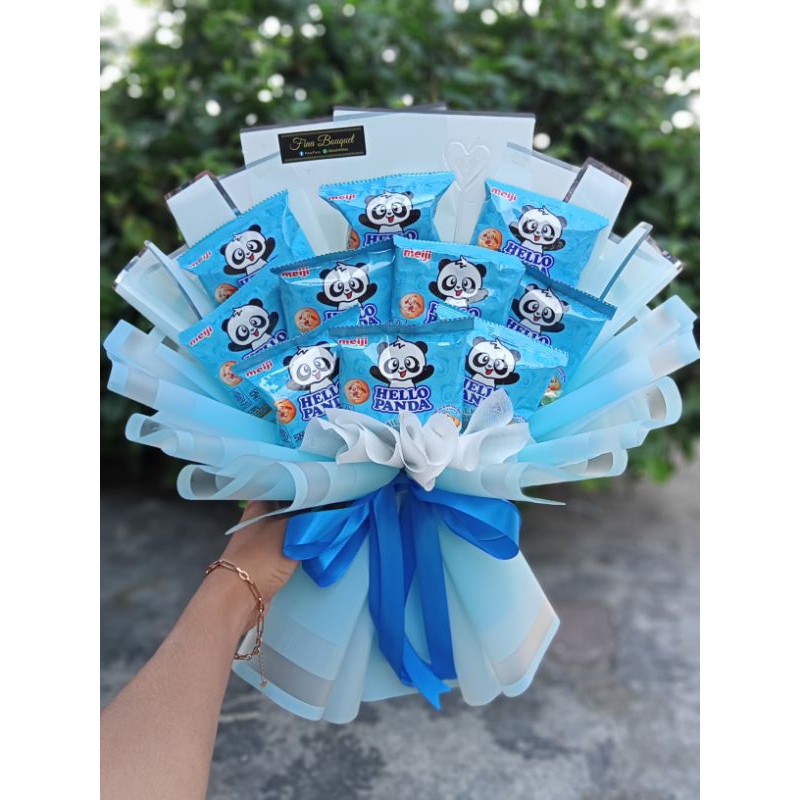 

Buket Snack Hello Panda kado ulang tahun kado wisuda