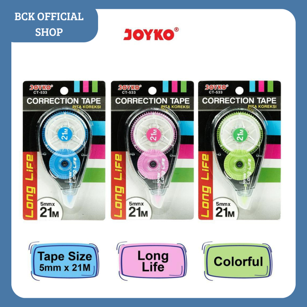 

Correction Tape CT 533 Pita Koreksi Tip X CT-533 Joyko