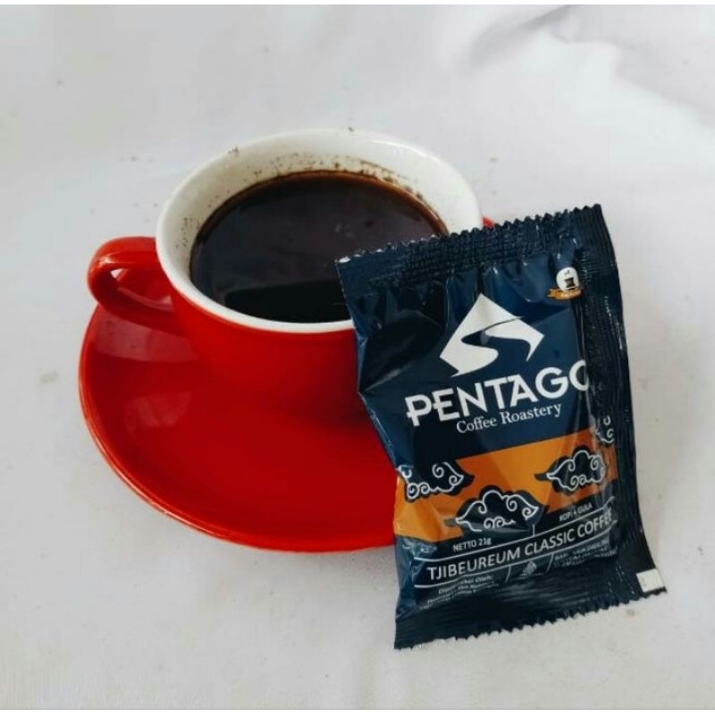 

[PENTAGO] kopi sachet robusta natural + gula putih netto 21g x 10pcs