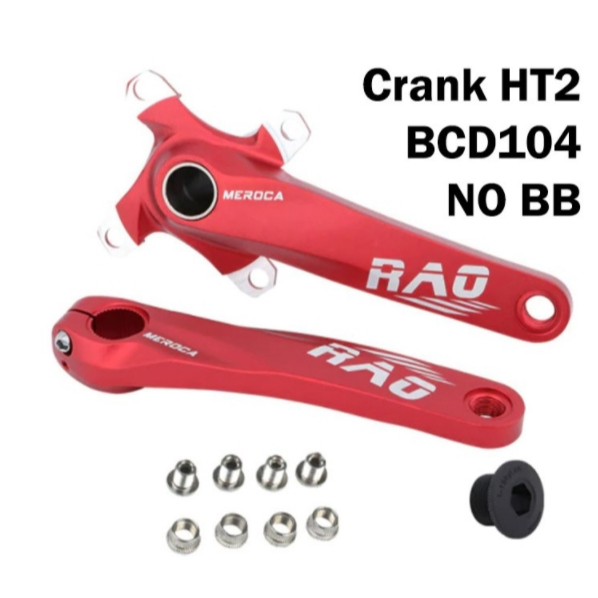 Meroca Rao Crankset Tanpa BB HT2 Crank Set Hollowtech BCD 104