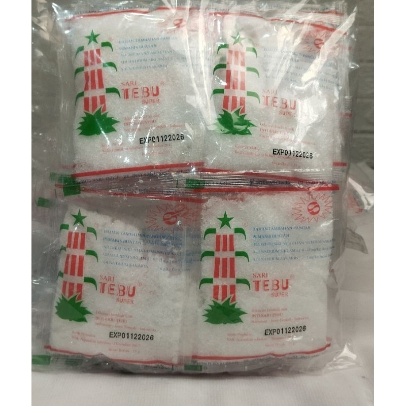

XMASTER PEMANIS BUATAN CAP SARI TEBU. 1PACK ISI (20SACHET X 25GR) SAKARIN NATRIUM SIKLAMAT GROSIR