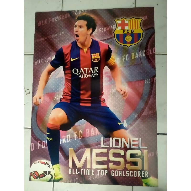 poster jumbo pemain bola Lionel Messi