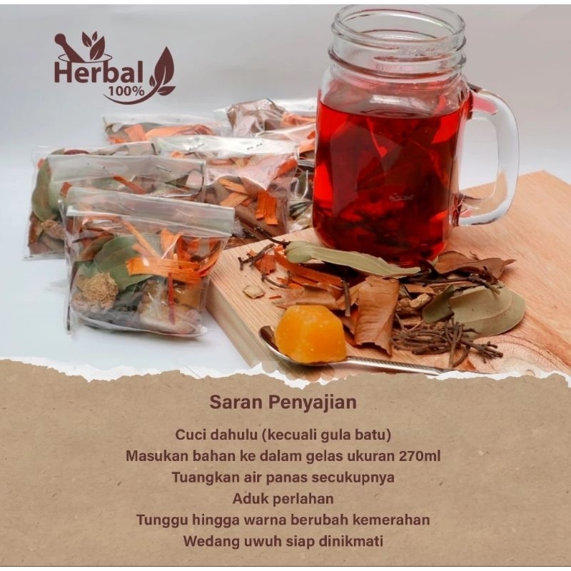 

WEDANG UWUH REMPAH ALAMI KOMPLIT DENGAN GULA BATU,JAHE, KAPULAGA,CENGKEH DLL