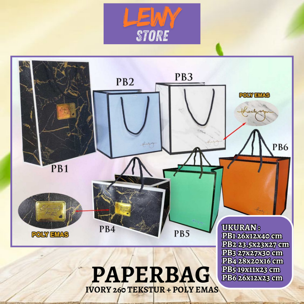 

Paper Bag / Tas Kertas / Goodie Bag Jumbo / Polos / Tas Kado Motif / Gift / Kantong Souvenir / PB1