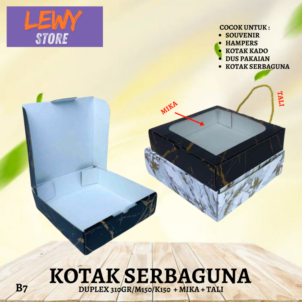 

Kotak Kado Baju - Kotak Mika Marble - Kotak Souvenir - 20x20x5 - B7