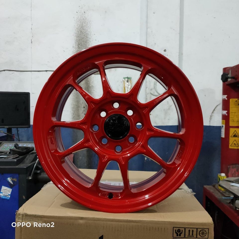 velg mobil agya ring 15 hsr DL warna merah velg racing r15x6,5 untuk brio sirion mirage dll