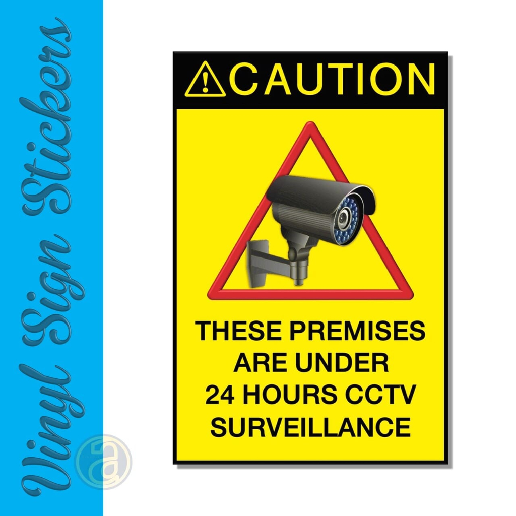 

Vinyl Sticker Sign 20x30 cm Caution - Warning - Notice CCTV 24 Hours