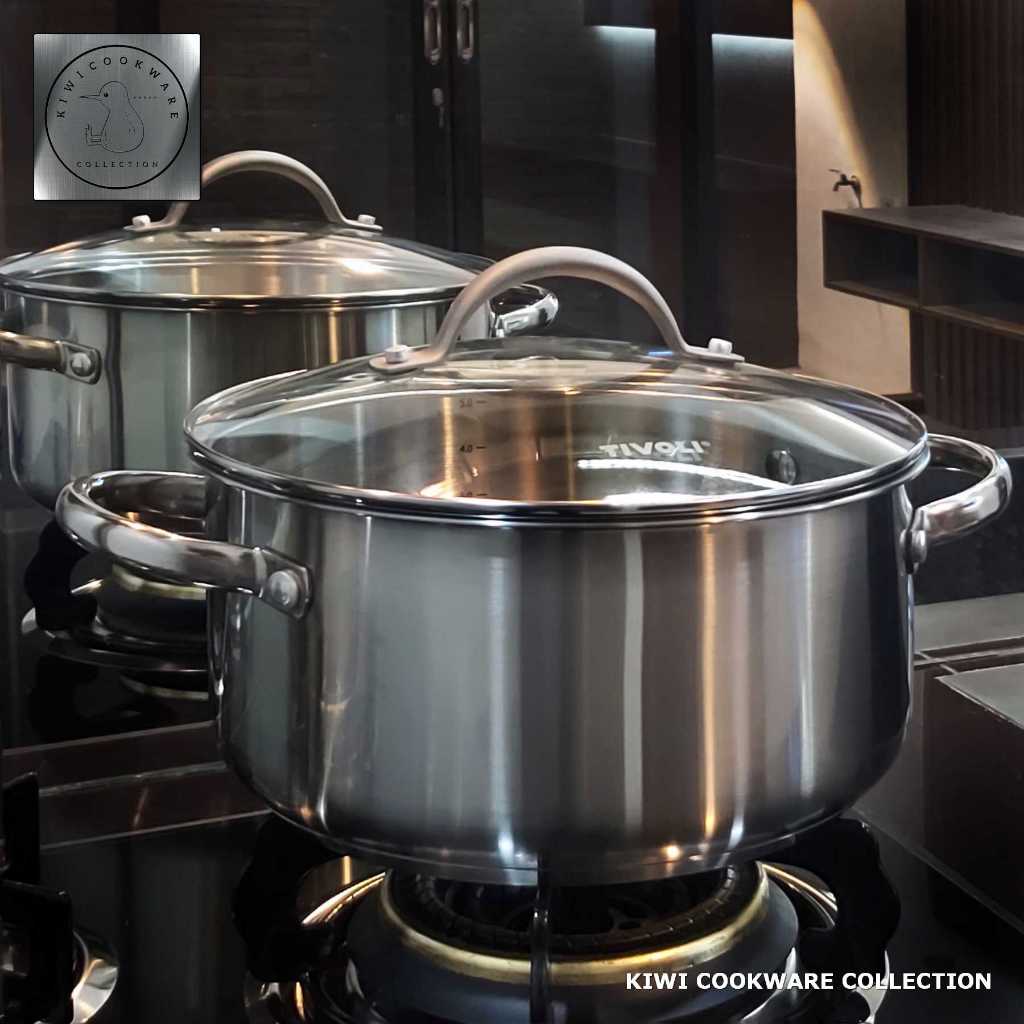 Panci Tutup Kaca 24cm Dutch Oven Stainless Steel Brand Tivoli Premium Tebal LovelynaStore KiwiCookwa