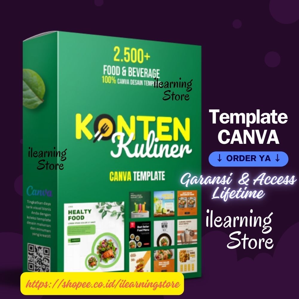 [CANVA 03] Template CANVA 2500 Konten Kuliner  ++ Bonus General Template Canva