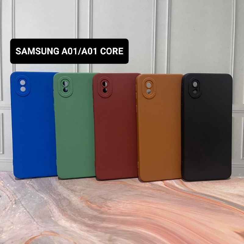Softcase Pro Camera Samsung A01/A01CORE Case Macaroon Full Cover