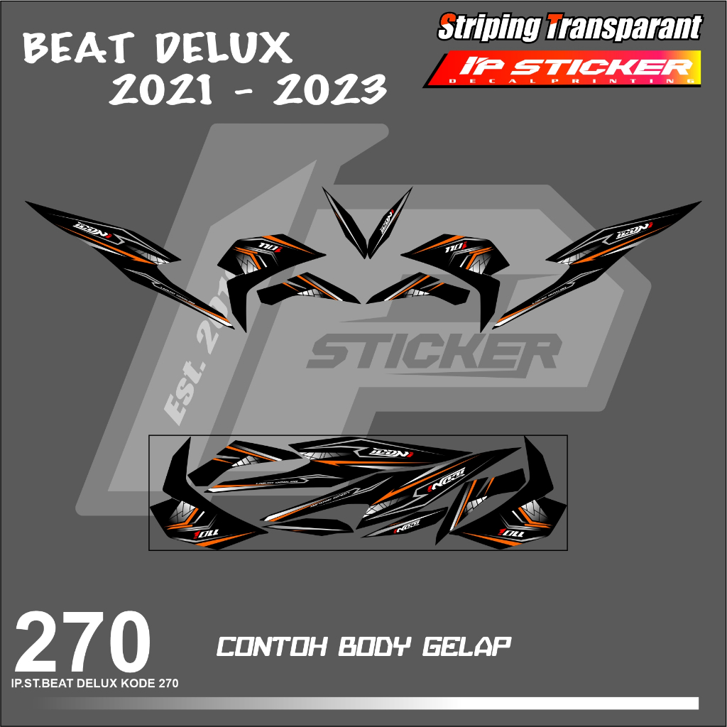 BEAT DELUXE 2021-2023 (COD) STIKER STRIPING MOTOR HONDA BEAT DELUXE 2021 HOLOGRAM DAN TRANSPARAN