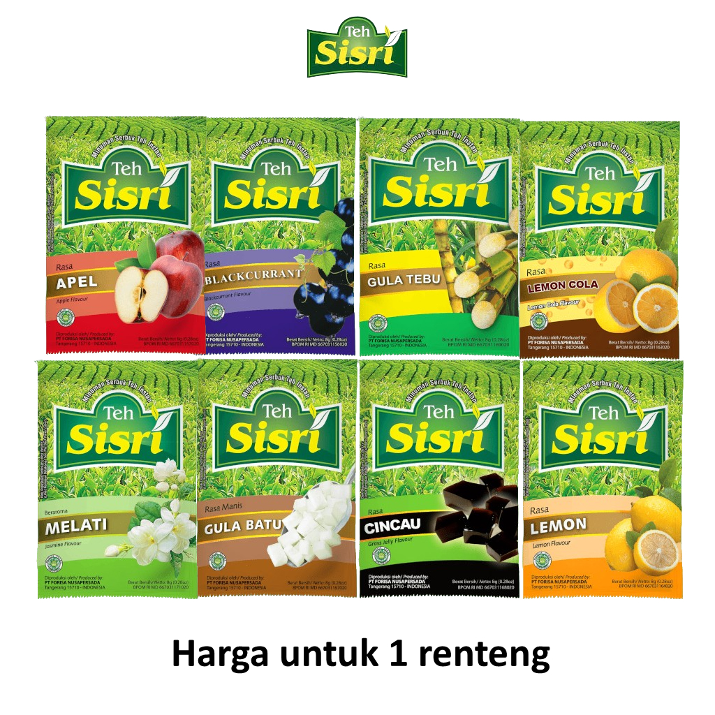 

Teh sisri 1 renteng isi 10 sachet (Harga per 1 renteng)