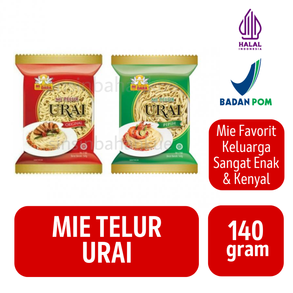 

Mie Telur Urai Pipih & Bulat [140 gram]