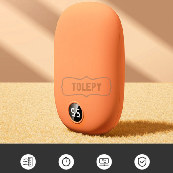 Promo Rechargable Portable Hand Warmer / Penghangat Tangan Travel Elektrik - Orange 6000mAh Berkuali