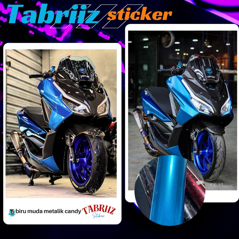 stiker skotlet warna biru muda metalik candy skotlet biru relaxa untuk variasi body kendaraan