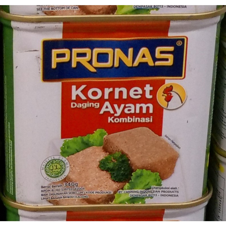 

Pronas Kornet Ayam dengan kemasan EOE 340 gr