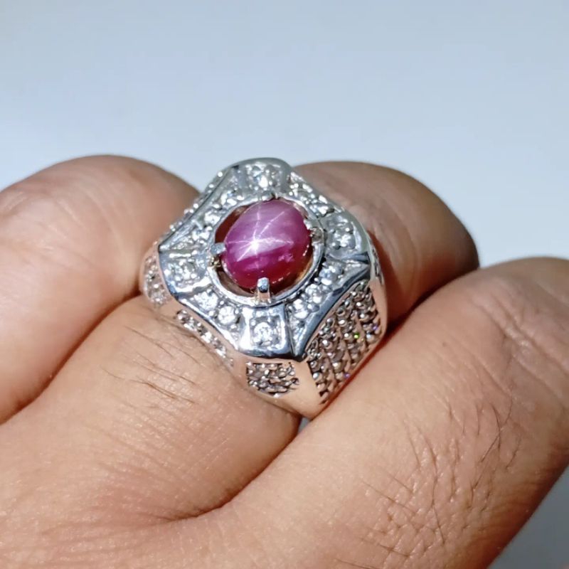 Ruby Star Ring Perak 925 handmade