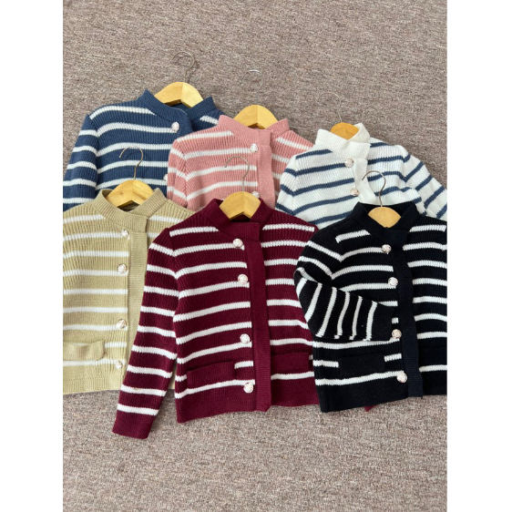 Lissa Korean Fashion Knit Strip Kids Kardigan Rajut Anak Bergaris