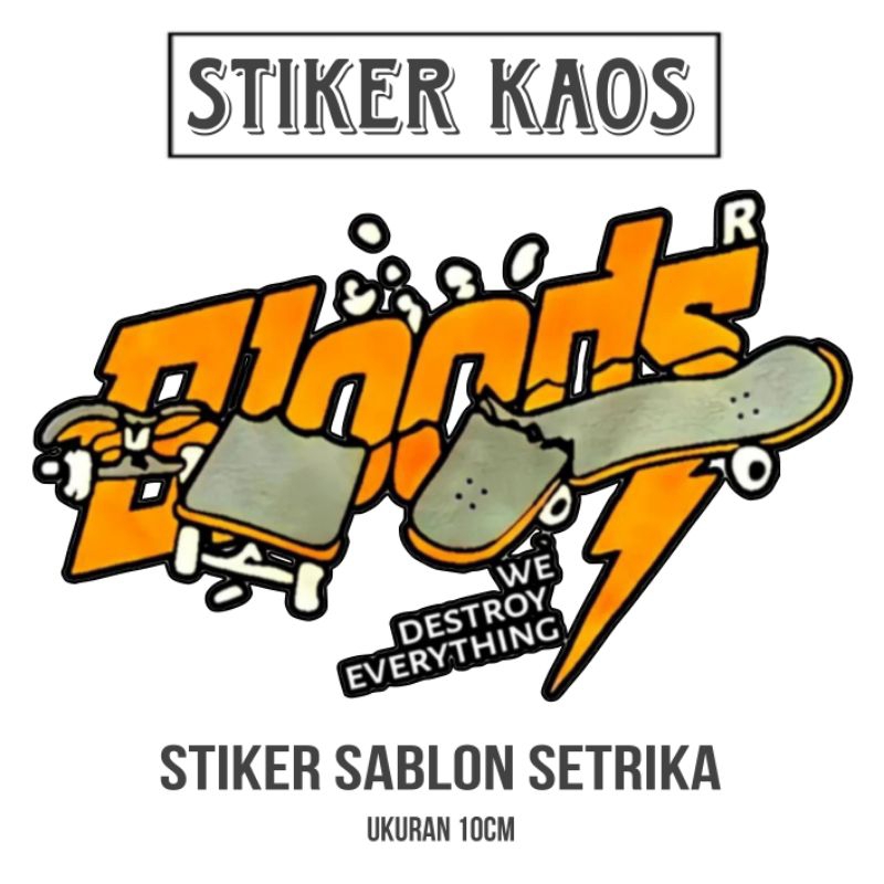 

Stiker sablon setrika BLOODS Skateboard ukuran besar