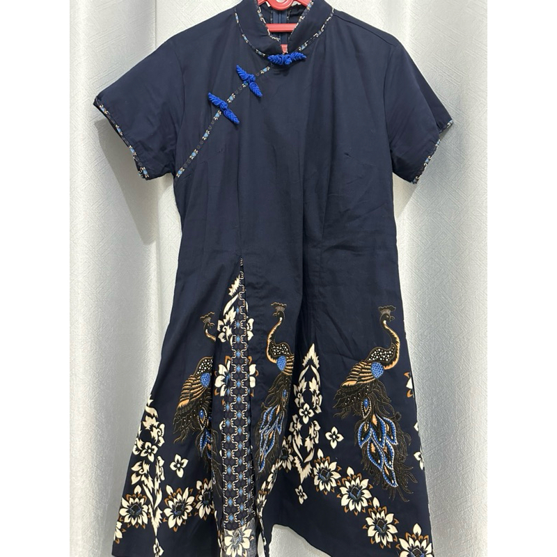 BATIK CHEONGSAM NAVY / BAJU DRESS