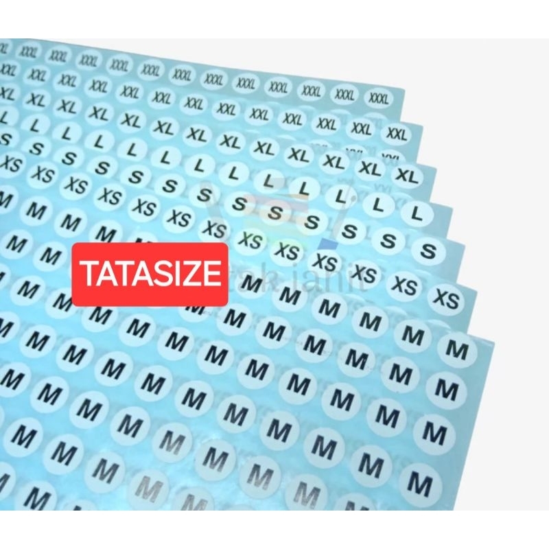 

Kertas Tempelan Stiker label ukuran baju size sticker XS S M L XL XXL XXXL 4xl pakaian praktis temp