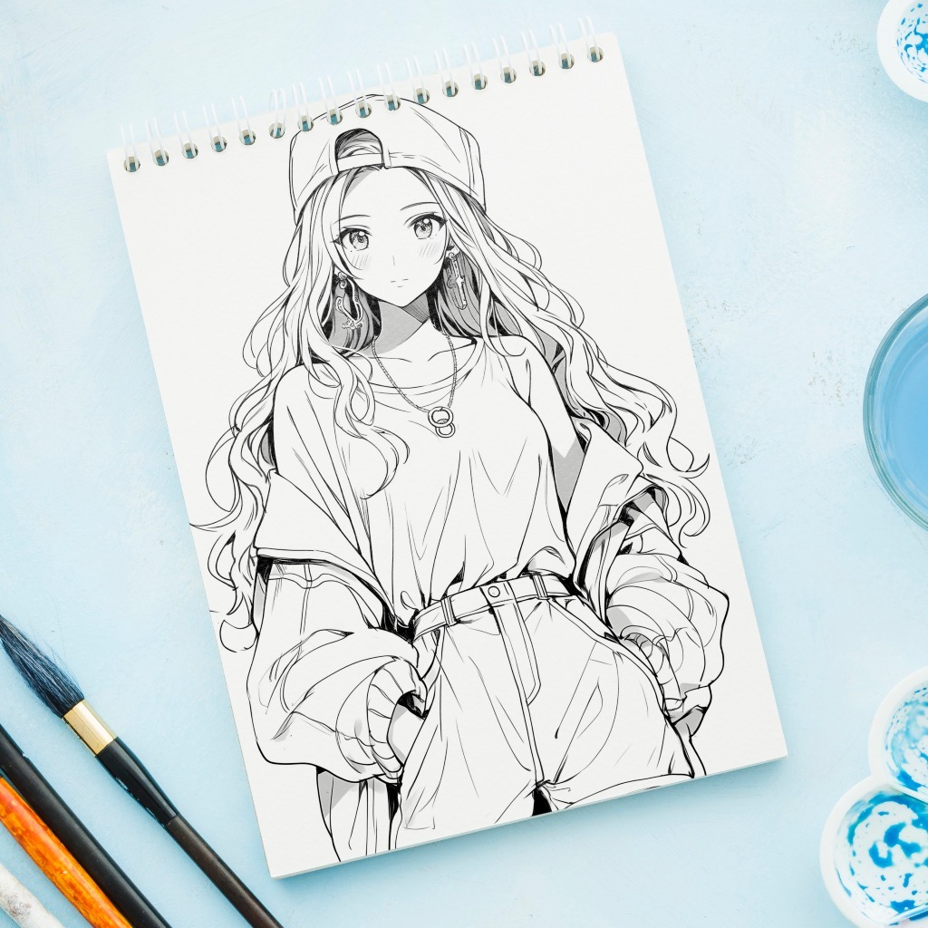 

Retro Girl Coloring Book - Buku Mewarnai Dewasa - Buku Sketsa Mewarnai Kertas Tebal RB9