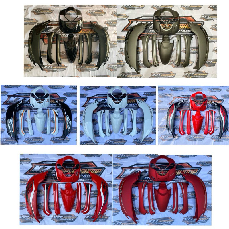 Cover body set scoopy k93 2017 2018 2019 2020 cover body full halus warna hitam merah dof gray dof p