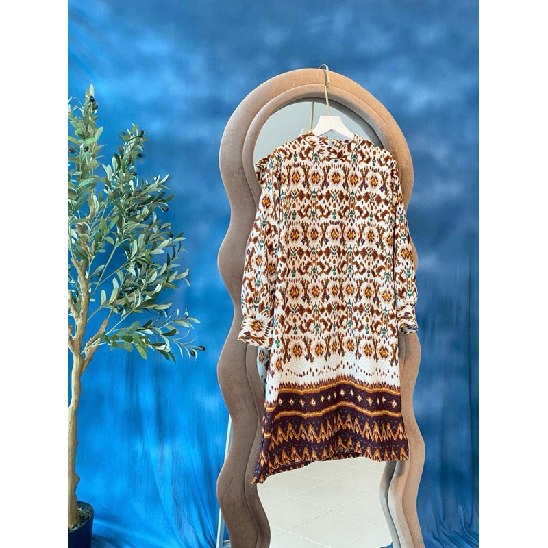 tunik atasan kerja blongket tajung tabur emas