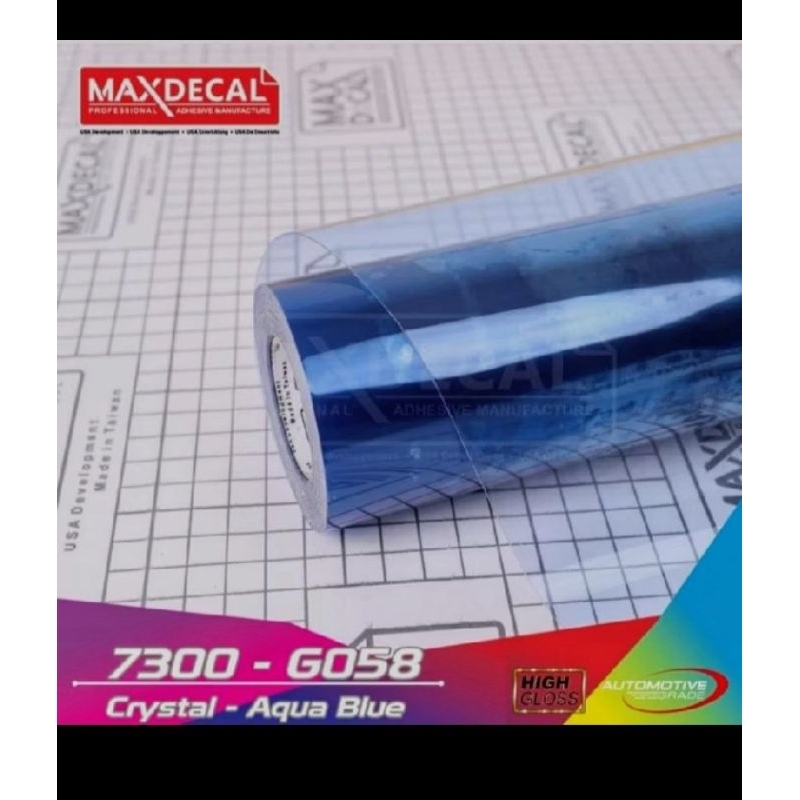scotlite stiker motor transparan aqua blue glossy maxdecal