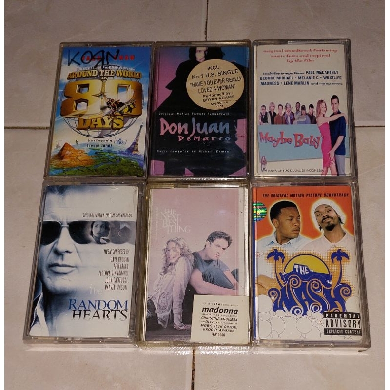 kaset pita kompilasi barat original AROUND THE WORLD IN 80 DAYS / DON JUAN DEMARCO / MAYBE BABY / RA