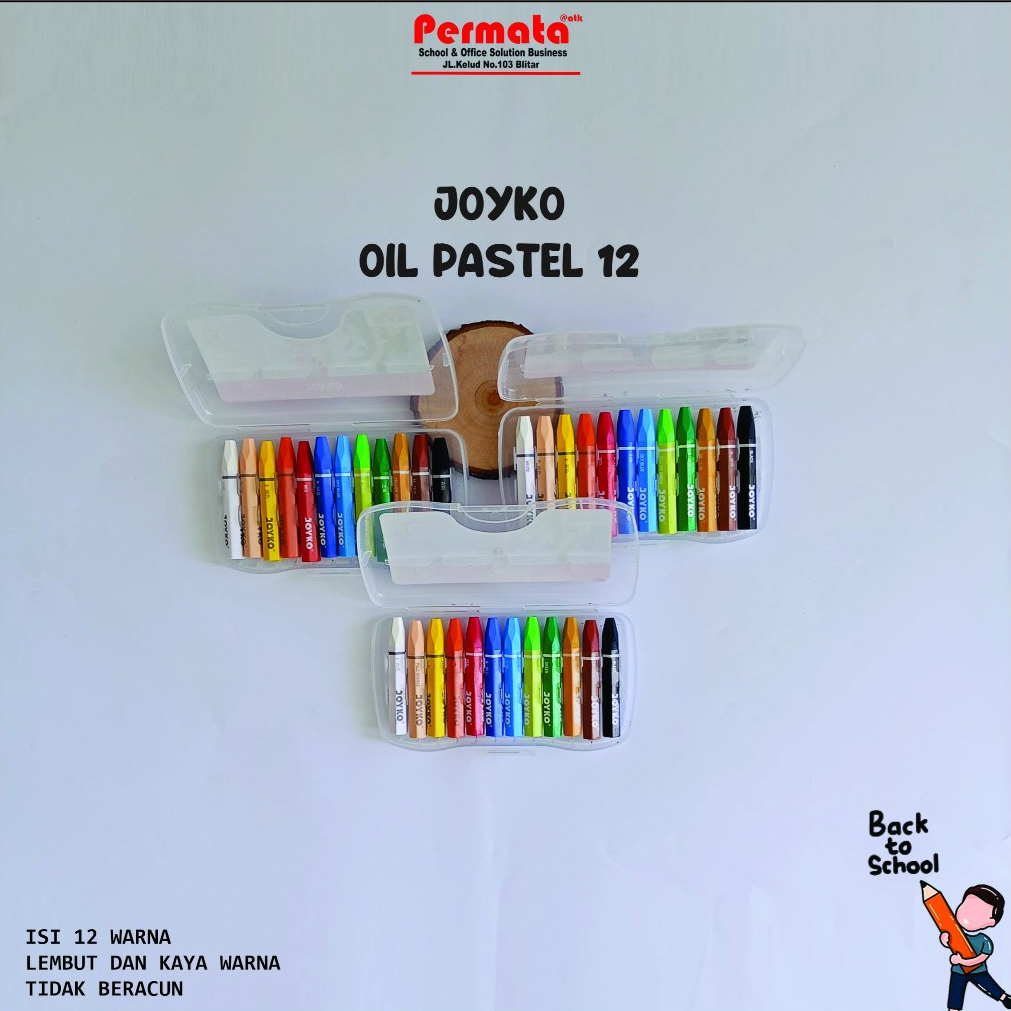 

Crayon Krayon Minyak Oil Pastel Joyko 12 Warna CP-12S