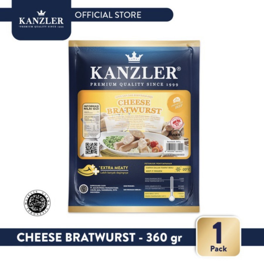 

Kanzler Cheese Bratwurst 360gr