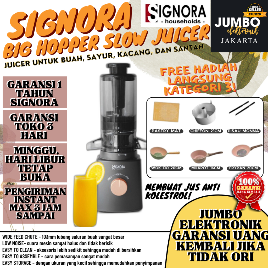 Signora Big Hooper Slow Juicer Signora Blender Signora Household Blender 100 Watt Hopper Signora