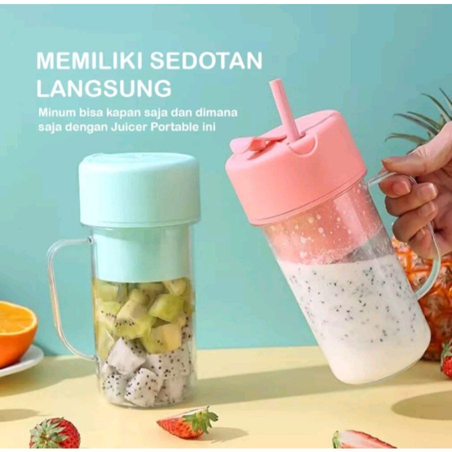 Mason Juicer Blender Glass Portabel 340ml Blender Unik Juicer Mini YM