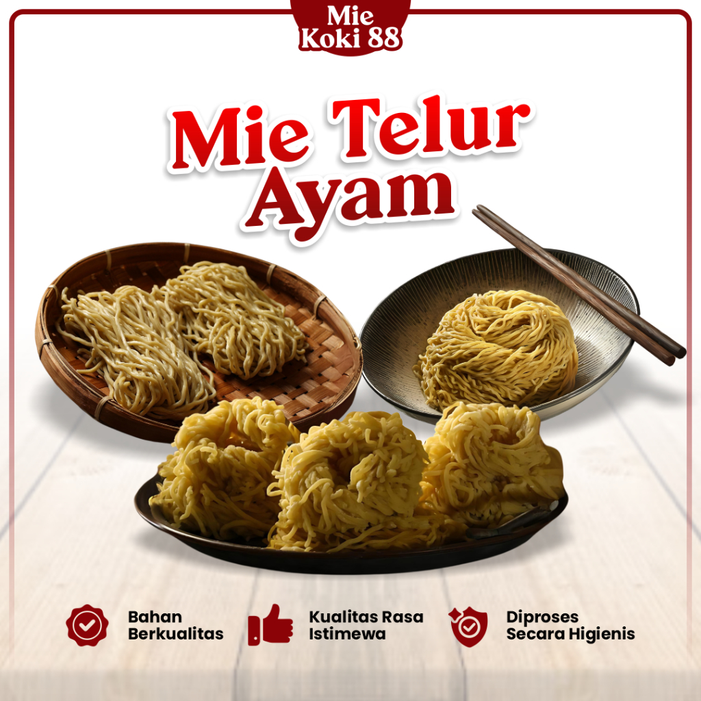 

Mie Mentah Spesial Telur Ayam Perkilo Bahan Mie Ayam Bakmie Yamin Fresh Halal Higienis