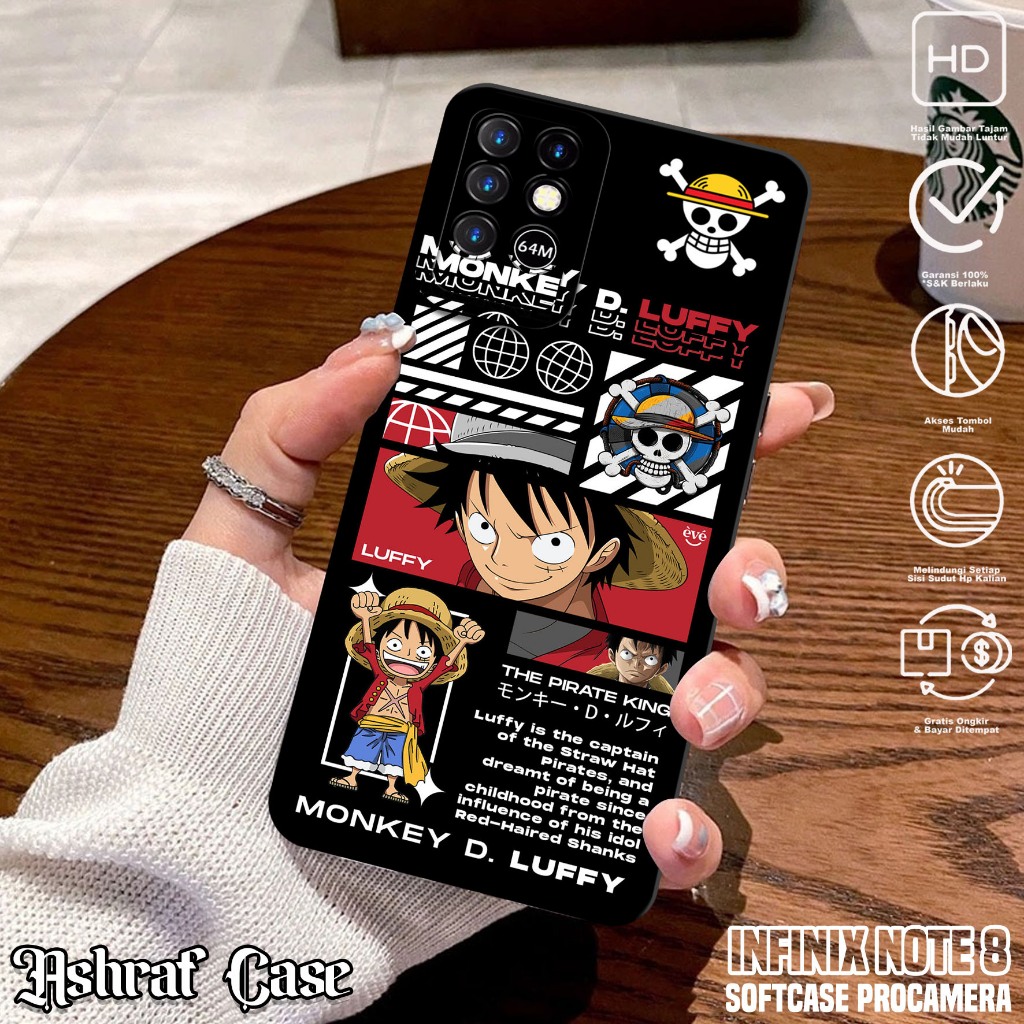 Case Infinix Note 8 - Casing Hp Infinix Note 8 Motif ONE PIECE - Silikon Hp Infinix Note 8 - Softcas