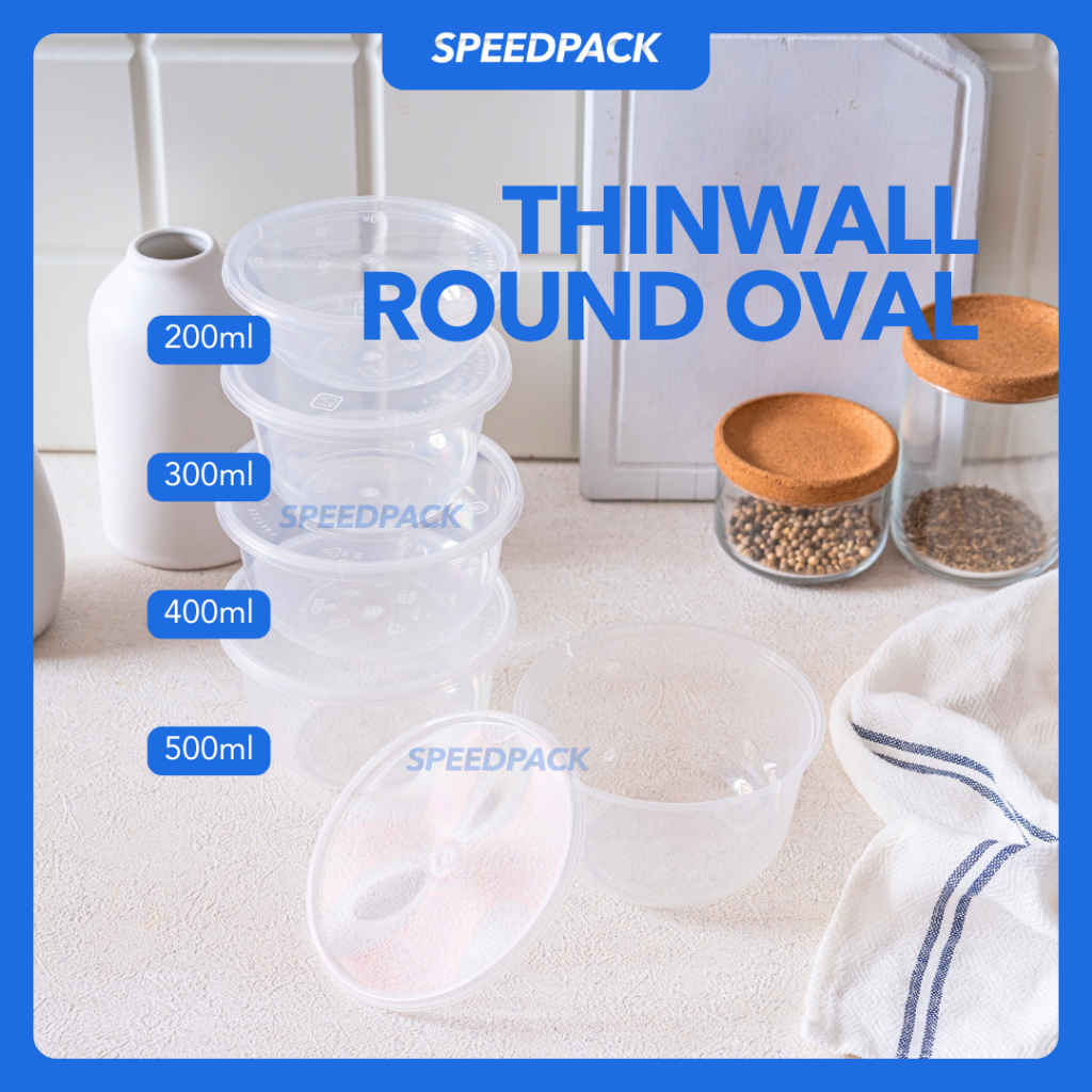 Thinwall Mangkok Bulat Oval ukuran 200ml , 300 ml , 400 ml , 500 ml CUP PUDDING  ROTI DESSERT BUAH P