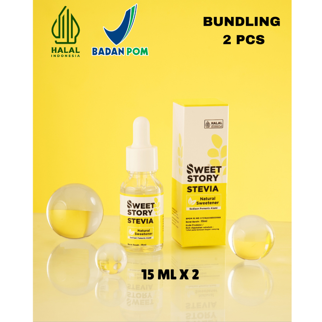 

[ BUNDLING 2 PCS ] Sweet Story Stevia Cair Pemanis Alami Pengganti Gula 0 KALORI 0 GULA (BPOM dan HALAL)