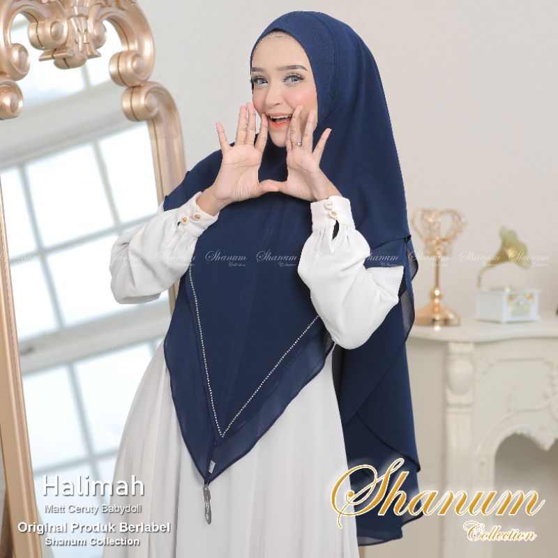 Khimar Halimah syari jumbo|Jilbab khimar ceruty 2 layer|Khimar instanr syari jumbo|Jilbab syrill sya