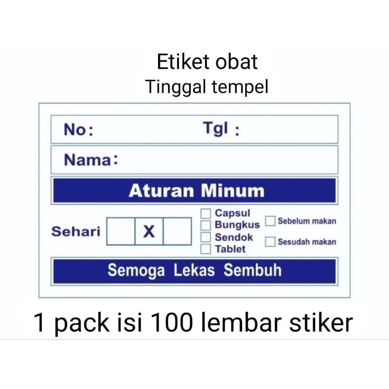 

Etiket Obat/Etiket sirup 1 pak isi 100 lembar sticker