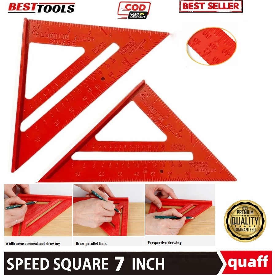 

COD Penggaris Siku Segitiga 7 Penggaris Siku Mistar Triangle Ruler / Speed Square 7 Inch Woodworking Penggaris Segitiga 18 cm Penggaris Tukang